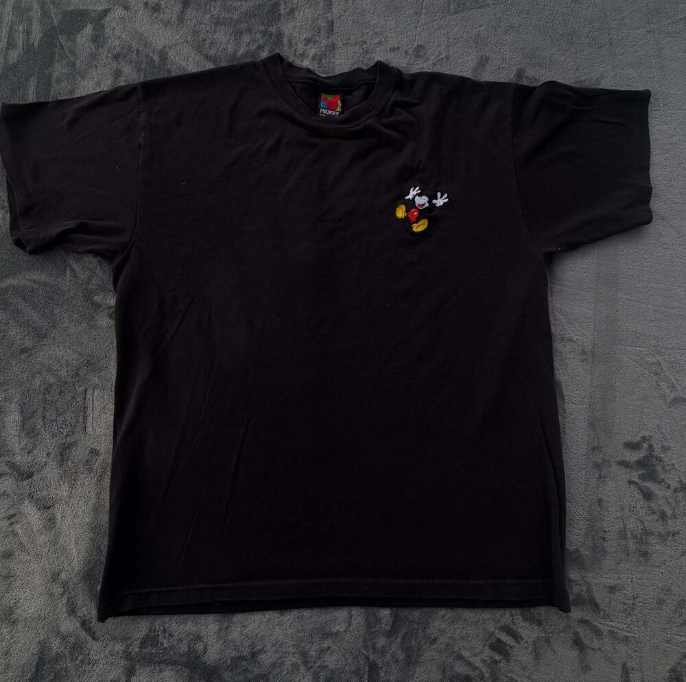 Vintage 90s Mickey Unlimited Disney Mickey Mouse Embroidered Black T-Shirt
